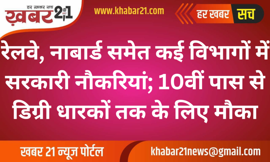 Government Jobs in Railways, NABARD, and More; Opportunities for 10th Pass to Degree Holders
