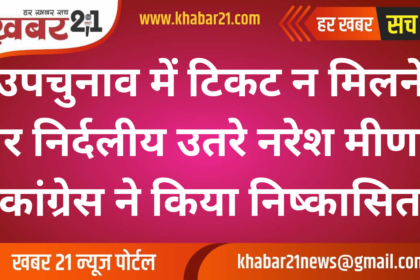 By-Election Ticket Denied, Naresh Meena Runs Independently, Congress Expels Him