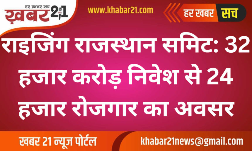 Rising Rajasthan Summit Brings ₹32,000 Crore Investment, Creating 24,000 Job Opportunities