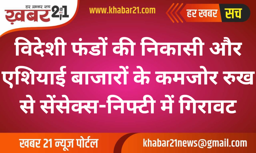 Sensex and Nifty Fall Amid Foreign Fund Outflows and Weak Asian Market Sentiments