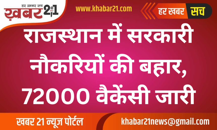 Boom in Rajasthan Govt Jobs: 72,000 Vacancies Announced