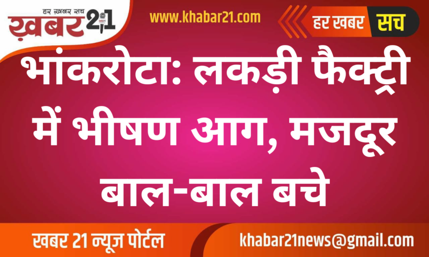 Bhankrota: Massive Fire in Wood Factory, Workers Narrowly Escaped