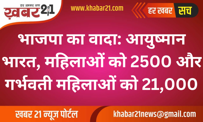 "BJP's Major Promises: Ayushman Bharat, ₹2500 for Women, ₹21,000 for Pregnant Women