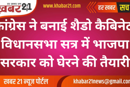 Congress Forms Shadow Cabinet to Challenge BJP in Upcoming Assembly Session