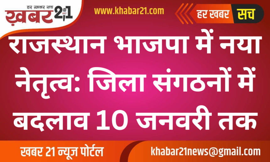 New Leadership in Rajasthan BJP: District Organizations to Change by January 10
