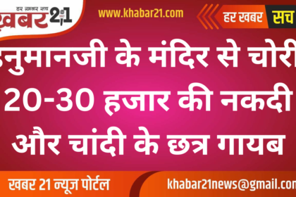 Theft at Hanumanji Temple: Rs 20-30 Thousand Cash and Silver Chhatras Stolen